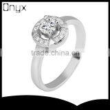 Classical 925 Sterling Silver Prong Setting Women Ring With Rhodium Plated thumbnail-1