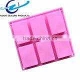 6 Cavities Rectangle Silicone Soap Molds thumbnail-3