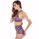 Plus Size Swimwear Women Swimsuit 2016 New Bikinis High Waist Bathing Suits Print Vintage Retro Floral Bikini Set thumbnail-2