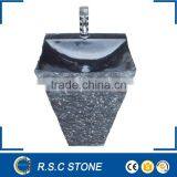 Nero Marquina Marble Pedestal Sink Free Standing Sink thumbnail-1