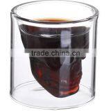 New Product Personalized 75ml High Borosilicate Glass Skull Shot Glass Double Wall Skull Wine Glass Cup thumbnail-6