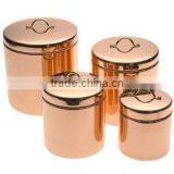 Kitche Canisters, Rose Gold Color Copper Canisters, Elegant Copper Canisters, Copper Jars,decorative Canisters for Kitchen thumbnail-1