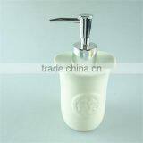 Ivory Ceramic Bathroom Set China, Bathroom Set 3 of Lotion Dispenser, Soap Dish, Tumbler thumbnail-3