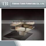 Italy Tempered Glass Top Marble Travertine Coffee Table thumbnail-6