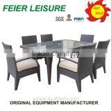 Hot Sell 6 Chairs+1 Table in Wicker Furniture Set thumbnail-1