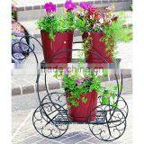 Garden Decoration Vintage 2 Tiered Garden Cart Metal Plant Stand thumbnail-1