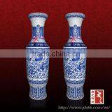 Big Tall Blue and White Floor Vase Made in Jingdezhen thumbnail-1
