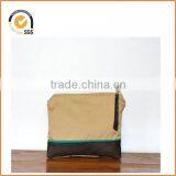 Leather and Cotton Canvas Zipper Pouch By Chiqun Donggaun CQ-H01059 thumbnail-1