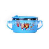 Color Stainless Steel Serving Soup Baby Bowl With Lid Kids Suction Bowl thumbnail-3