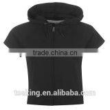 Summer Short Sleeves Zip up Women Crop Top thumbnail-5