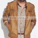 2014 Canada pu Jacket Bomber Style Wholesale Leather Jackets for Men thumbnail-1