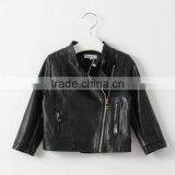 Wholesale Solid Long Sleeve Leather Jackets for Baby Kids Girl thumbnail-2