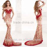 Red Fashion Sweetheart Neck Applique Flower Cocktail Party Dress thumbnail-1