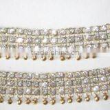 Broad PAYAL Anklets With Bells Pair GOLD , Plated thumbnail-1