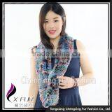 CX-S-125B 2017 Girls Collar Fashion Lady 100% Rex Rabbit Fur Scarf thumbnail-2