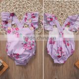 Girls Ruffles Cotton Rompers Infant Summer Clothing Flower Printed Romper