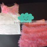 Sweet Girls Pink Ruffle Tulle Pettiskirts Set Boutique Chiffon TuTu Dresses thumbnail-1