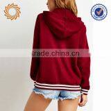 Custom 100%coton Winter Warm Women Fleece Jacket Snap Button With Hood thumbnail-2