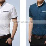 Wholesale Walson D46513a 2015 Fashion Mens Shirts Summer Plain Dress Shirts for Men's Apparel thumbnail-4