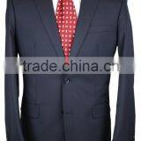 NAAMS MEN'S WOOL 2 BUTTON 2 VENT SLIM FIT SUIT JACKET FLAT FRONT PANT NAVY HERRINGBONE thumbnail-5