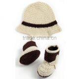 Baby Handmade Cartoon Hat Shoe Set Baby 100% Cotton Knitted Cap thumbnail-2