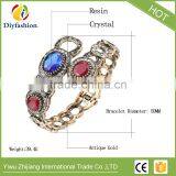 Antique Gold Vintage Bangles Bracelets Female Accessories Fashion Turkish Jewelry Metal Resin Bracelet thumbnail-6