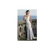 Sheath V-neck Straps Tropical Beach Wedding Dresses /Bridal Gown Floor Lenghth