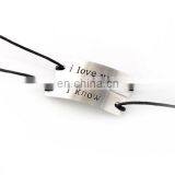 Wax Cord Stamped Metal Friendship Bracelets thumbnail-4