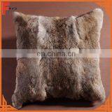 Top Quality Fur Natural Brown Color Hare Rabbit Fur Pillow thumbnail-1