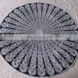 Indian Black Round Tapestry Yoga Mat Beach Throw Mandala Towel thumbnail-1