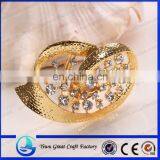Fashion Wholesale Three Coil Winding Gold Scarf Handmade Zinc Alloy Buckle Brooch's Wedding thumbnail-1