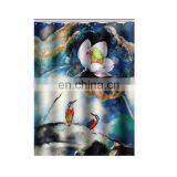 Newest Hookless 3d Printing Bathroom Shower Curtain Bath Mat Set thumbnail-3