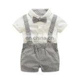 Boy's Summer Shirt, Overalls and Bow Tie Three-piece Suit Boys Summer Suits thumbnail-2