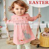 EASTER DAY BUNNY Girls Clothing Set PINK DOT SHIRT & FLORAL PANTS 2PCS SET thumbnail-2