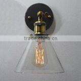 Antique Glass Wall Lamp With Edison Bulbs thumbnail-1