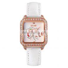 Luxury Brand SKMEI 1768 Leather Quartz Watch Ladies Dress Diamond Wristwatch Casual Women Bracelet Watch thumbnail-3