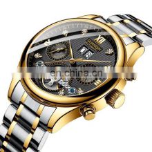 Hot Sale GUANQIN 17001 Men Automatic Mechanical Stainless Steel Strap Chronograph Band Wrist Watch