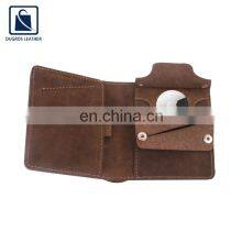 Chairman Lining Material Nickle Fitting Button Closure Type Luxury Wholesale Genuine Leather Airtag Card Holder