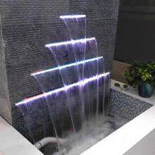 RGB LED Waterfall Light for Garden Pool Decoration Replaceable Strip Water Descent Fountain