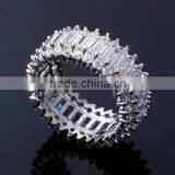 Thick Wedding Band Big CZ Crystals Rectangle Shape Deluxe Copper Women Ring thumbnail-5