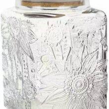 Square Glass Jar, 25 oz Vintage Glass Jar With a Lid, Glass Food Storage Container, Suitable for Ground Coffee, Tea
