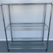 Rack de armazenamento para plantas de metal cromado com 6 níveis ajustáveis em arame thumbnail-2