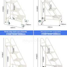 Multi-Function Compact Rolling Ladder With Safety Rails and Anti-slip Treads for High Shelves – Ideal for Office and Home Use-OEM/ODM thumbnail-2