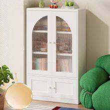 Commercial Grade Metal Coffee Station Sideboard, Reeded Glass Metal Credenza for Queensland Cafes and Bistros, Durable Industrial Display Unit thumbnail-5