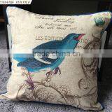 Flower and Birds Pillow With Digital Print thumbnail-2