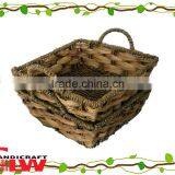 Food Basket, Bread Basket,1 pc Iron Frame & Seagrass &water Hyacinth Basket thumbnail-1