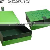 Fashion Green environmental Leather Jewelry Gift Box For Festival Cardboard Paper Fram P1671