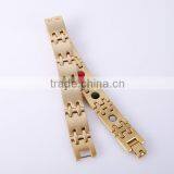 Wholesale Stainless Steel Gold Negative Ion Health Bracelet thumbnail-2