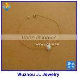 Women Fashion Simple Style White Opal Beads Silver Bracelet thumbnail-3