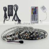 PCB Black 5m 5050 RGB 300smd LED Strip Light IP65+44 Key Remote+12V 5A Power